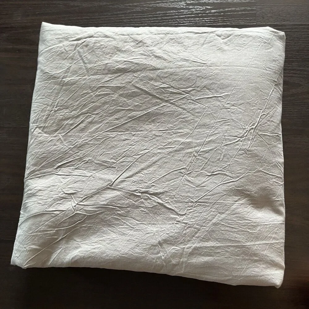 West Elm 100% Cotton Duvet Cover King Light Gray Button Closure Neutral Luxury